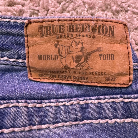 Vintage Designer Deadstock True Religion Jeans - Light Blue Size 35x27 - Picture 7 of 8